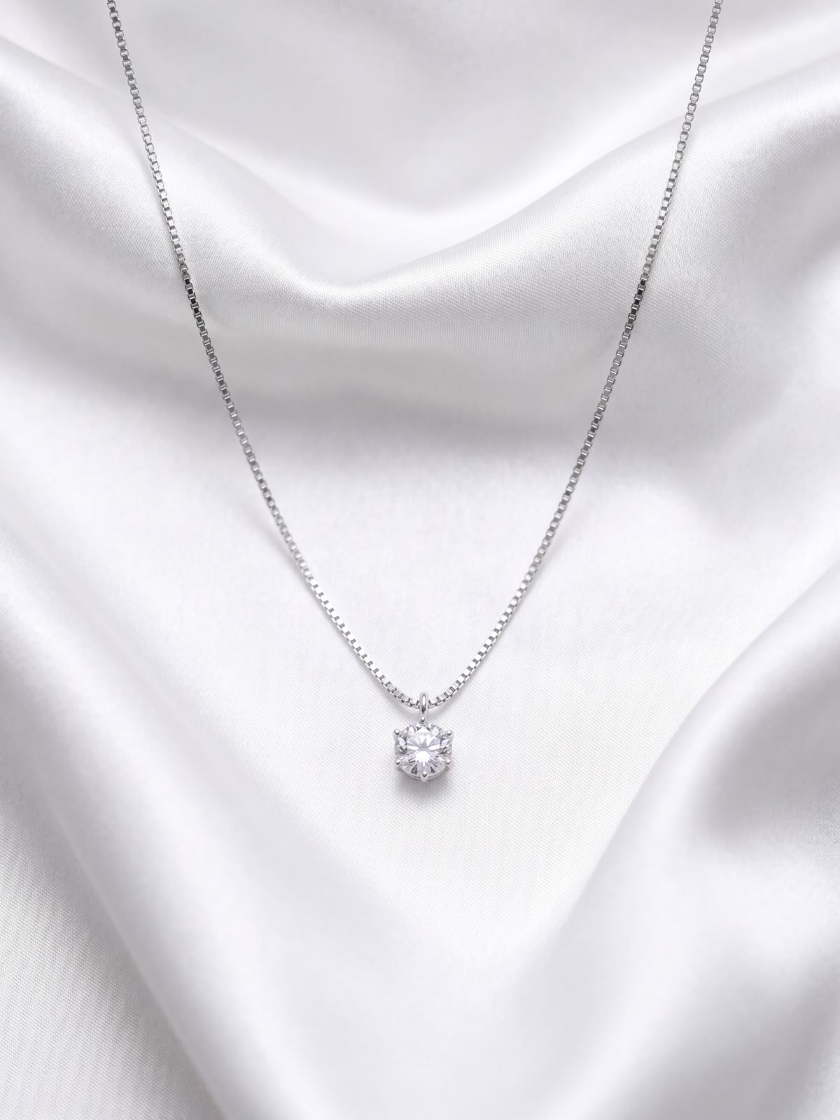 Classic Round Solitaire Pendant Necklace