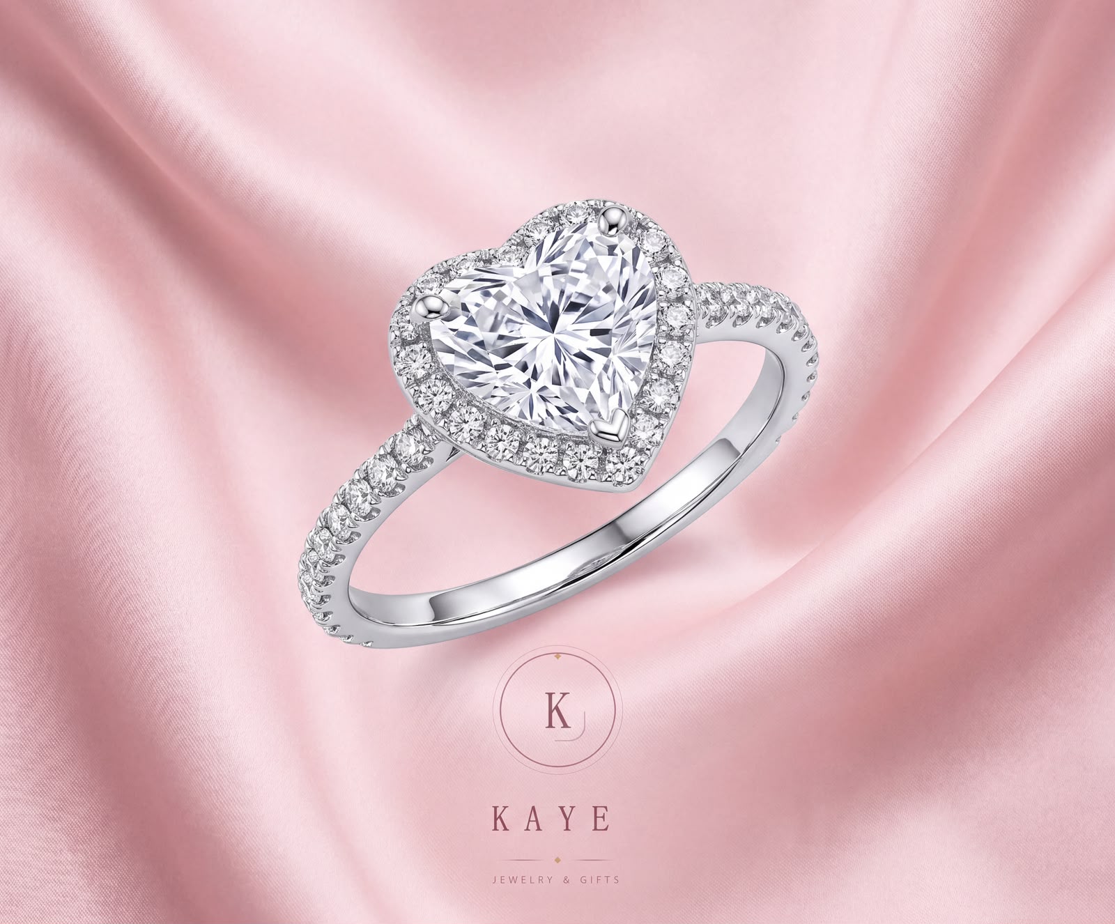 Heart Shape Solitaire Ring White Size 5