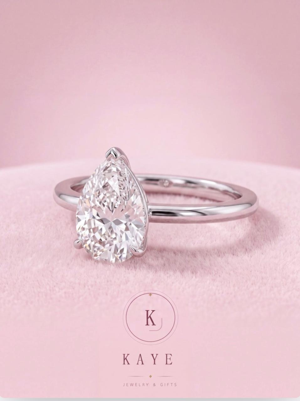 Pear Shaped Solitaire Ring
