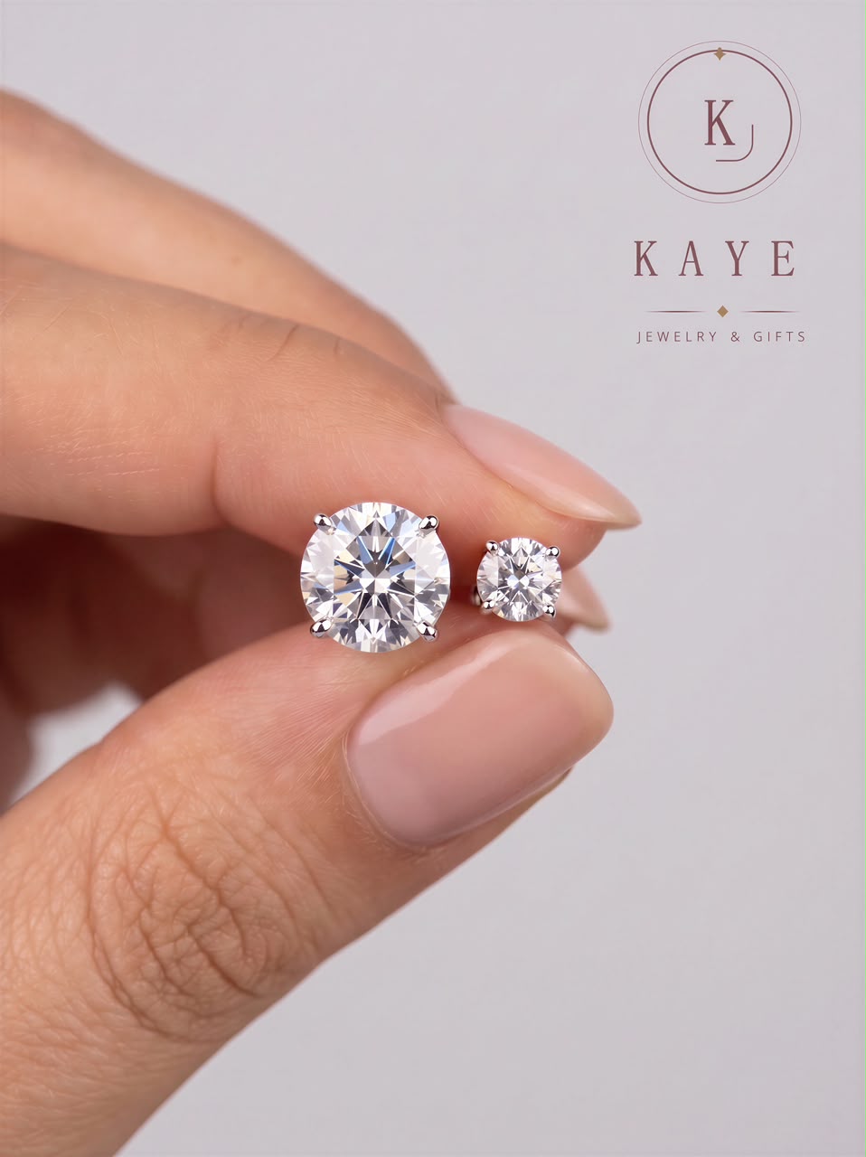 Statement Solitaire Stud Earrings